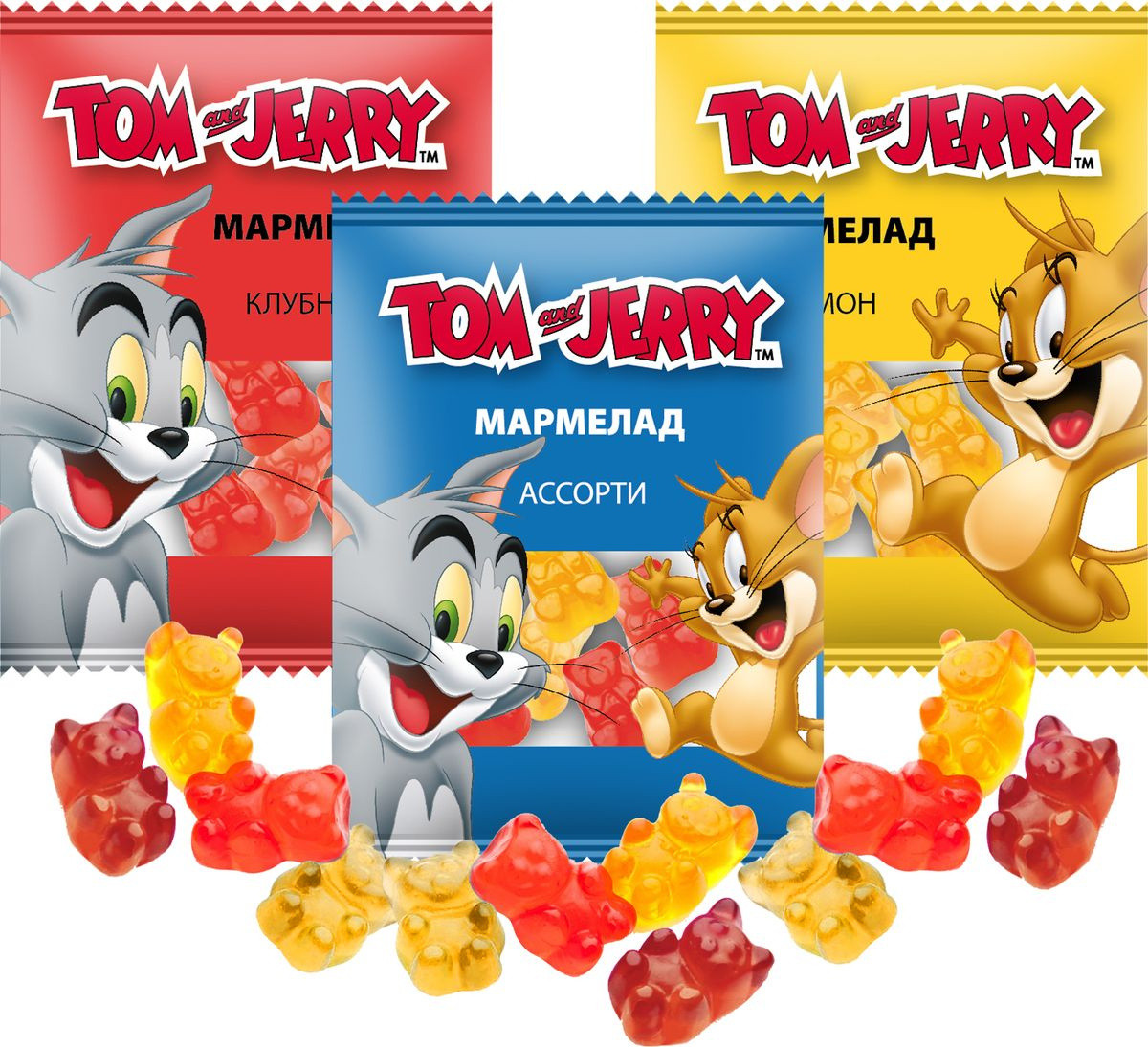 Мармелад Tom&Jerry Микс вкусов (48 шт в упак)