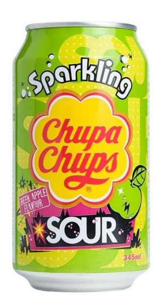 Напиток Chupa Chups со вкусом кислого Яблока 345ml Корея (24шт-упак)