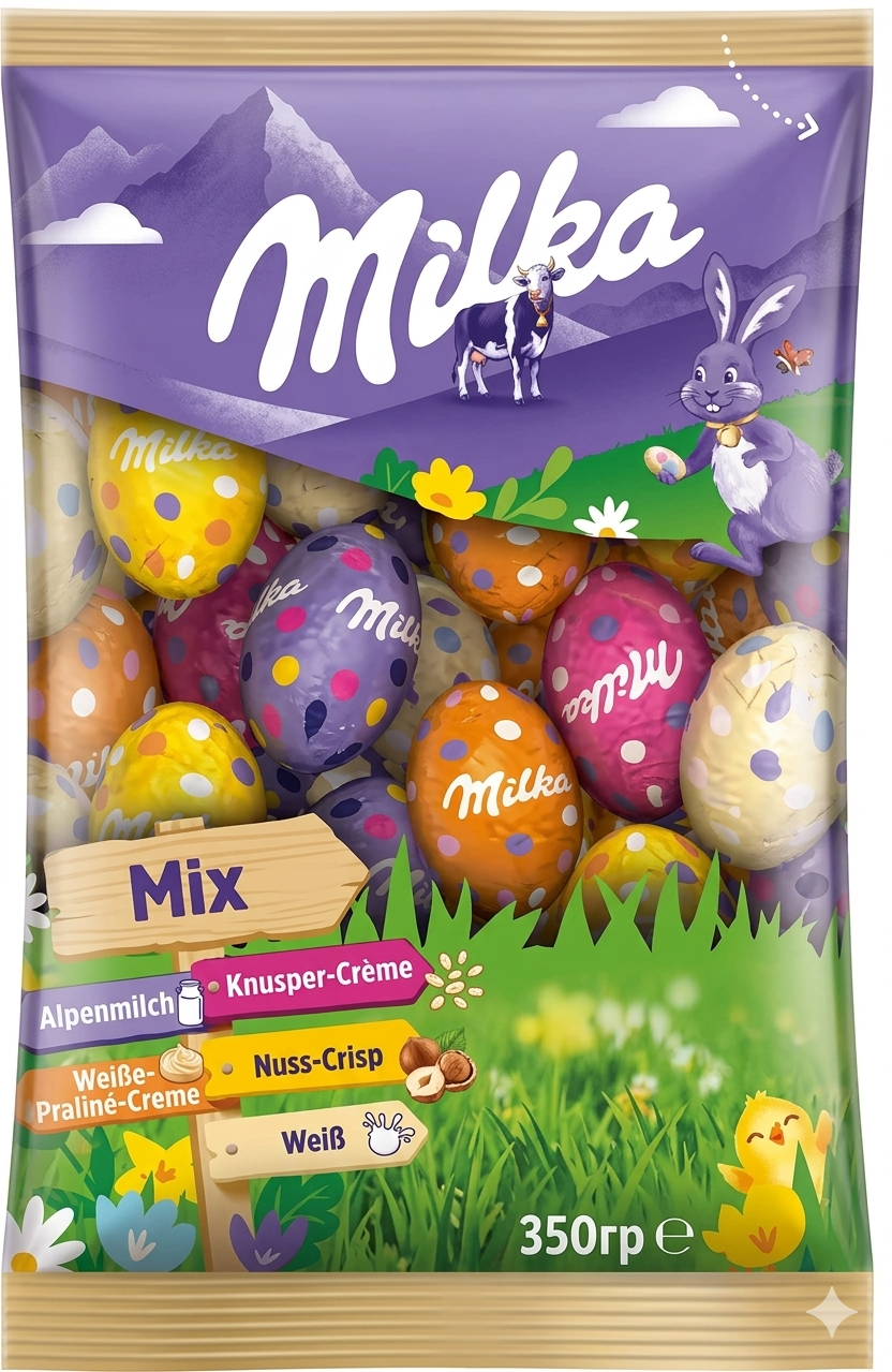 Шоколадные яйца Milka MIX 350 гр