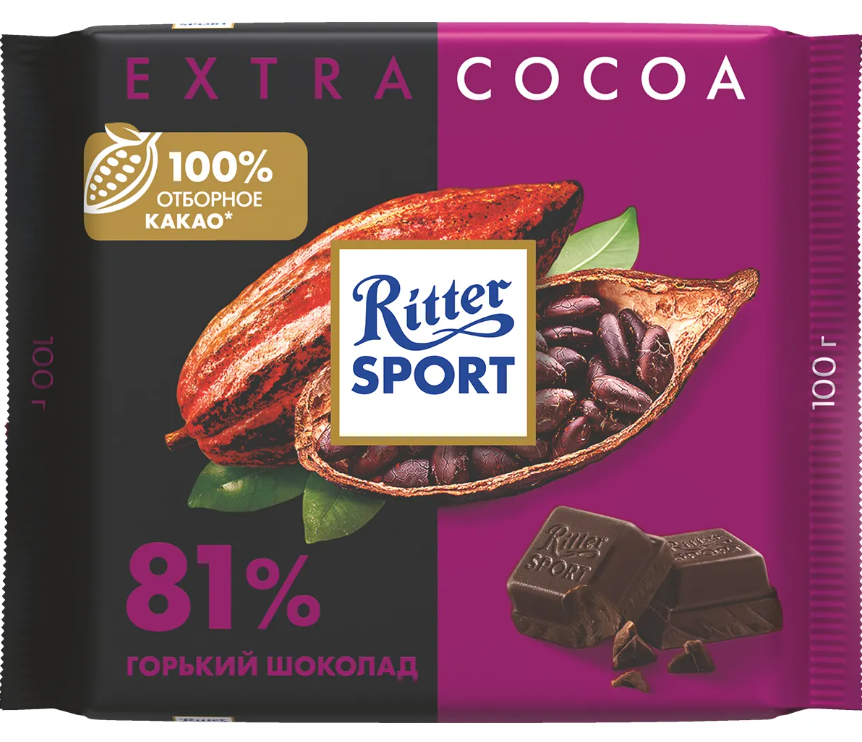 Шоколад Ritter Sport Горький шоколад 81% 100 гр