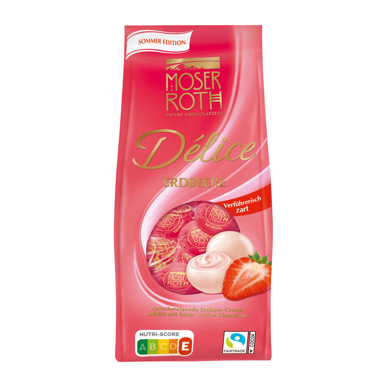 Шоколадные конфеты Moser Roth Delise Strawberry 140 гр (28 шт в упак)