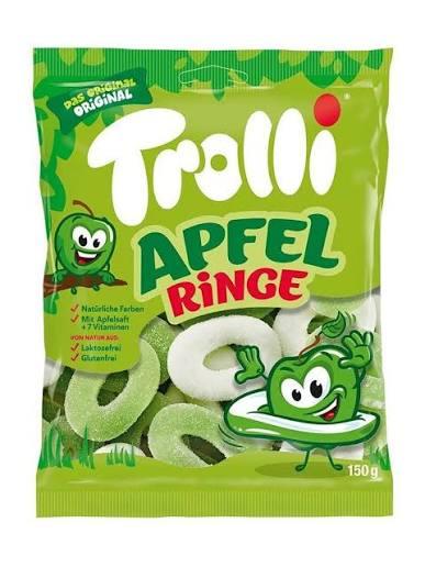Жевательный мармелад Trolli Apfelringe яблочные колечки, 150 г