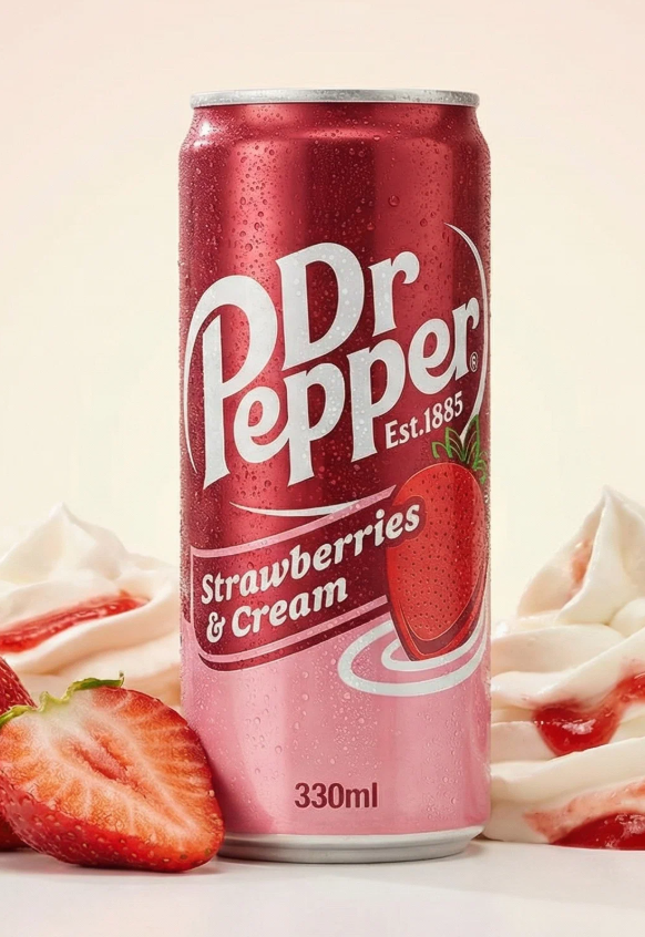 Газ.напиток Dr.Pepper STRAWBERRIES & CREAM 330мл /Польша (24 шт в уп)