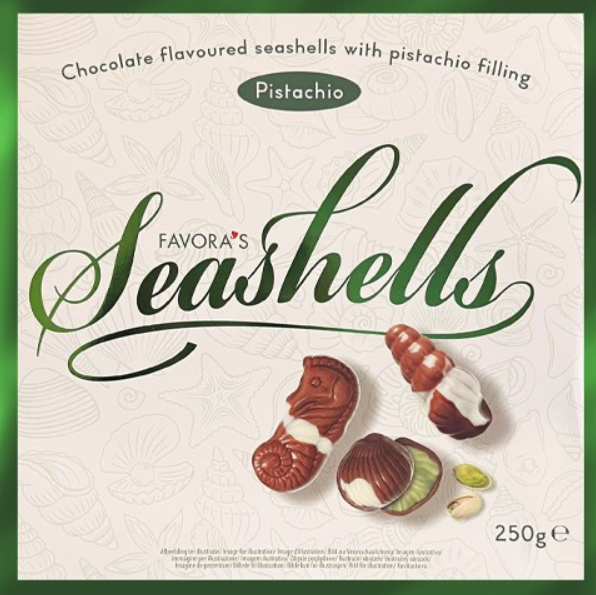 Шоколадные конфеты Ракушки Seashells Pistachio 250 гр / Favora's