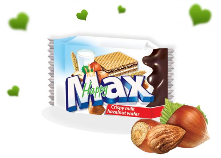 Happy MAX вафли с орехом 25гр (10шт-упак)