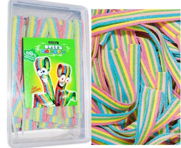 Damla Sour belt Rainbow raduga язычки Разноцветные (кислые) 1 кг