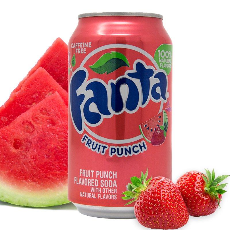 Fanta Fruit Punch Фруктовый Пунш Клубника-Арбуз 355ml США (12шт-упак)