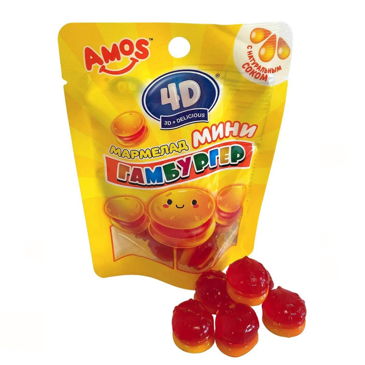 Мармелад  4D Бургер 48 гр  /Amos /Гонконг/
