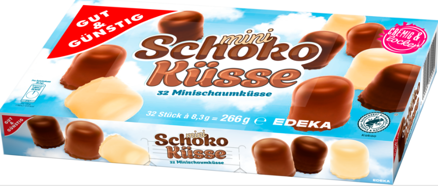 Шоколадные конфеты Mini Schoco Kusse 266 гр / EDEKA
