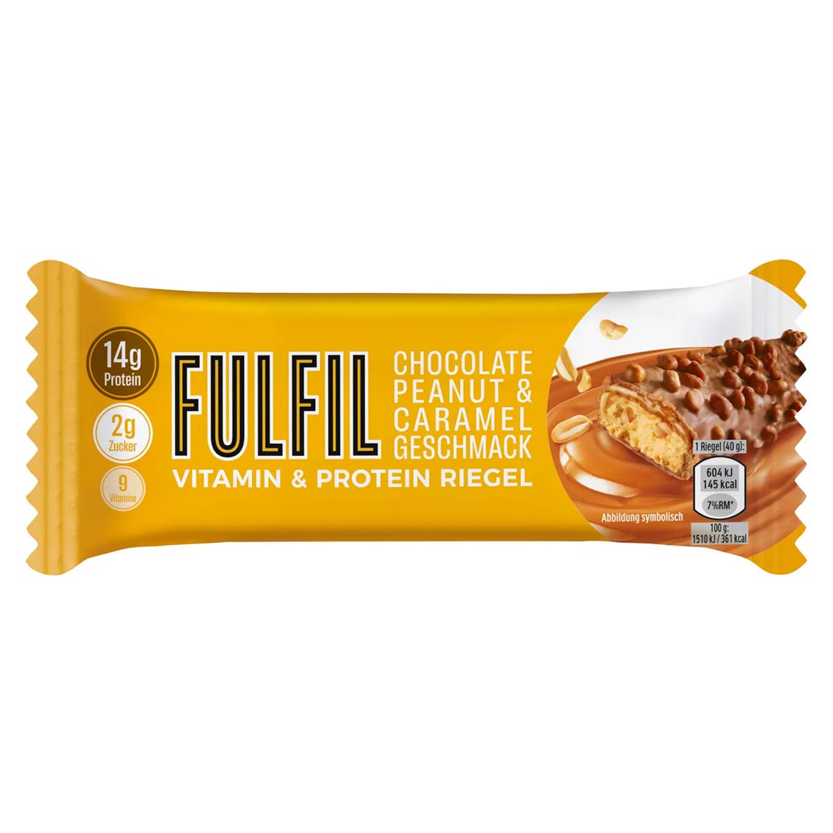 Витаминно-протеиновый батончик Ferrero FULFIL с арахисом и карамелью в шоколаде, 40 г