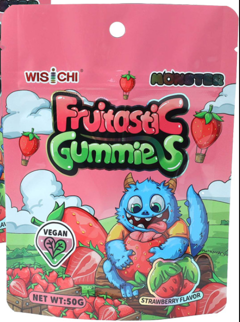 Жев. конфеты Frutastic Gummies Wisichi Strawberry Pectin Candy со вкусом клубники 50 г (10 шт в уп)