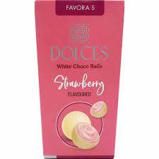 Шоколадные шарики STRAWBERRY белый шоколад FAVORAs Dolces balls 140гр