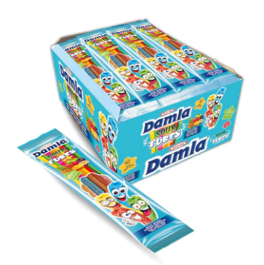 Жев.мармелад Damla sour Tubes Ассорти вкусов 35 гр  (24 шт в упаковке)