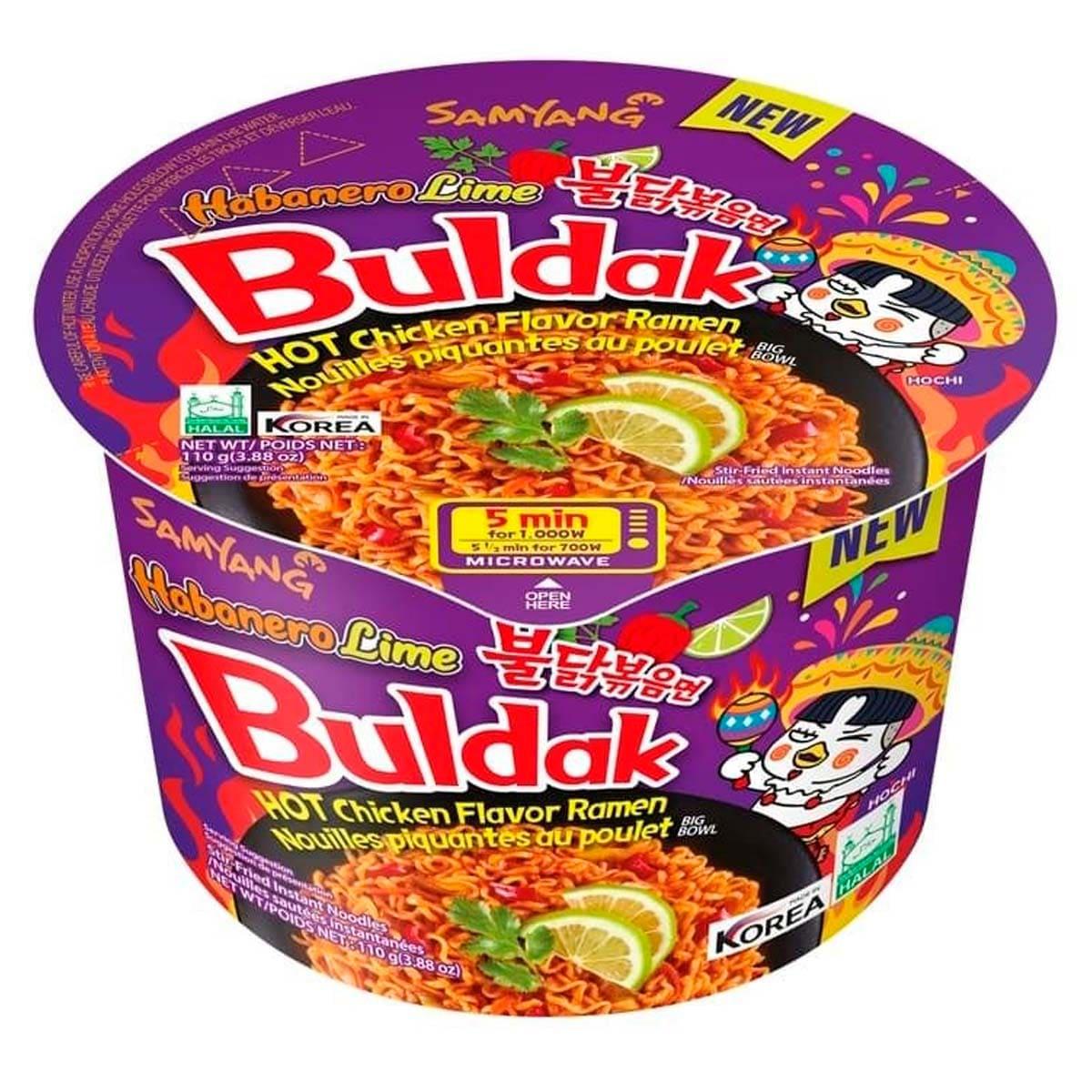 Острая корейская лапша быстрого приготовления Samyang Buldak Habanero Lime Hot Chicken Flavor Ramen