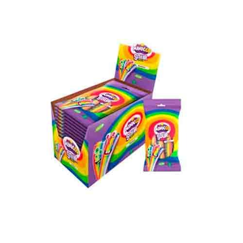 Мармелад Minicco Sour Belt Rainbow Язычки Пластинки в сахаре Разноцветные 70гр (12 шт в упак)