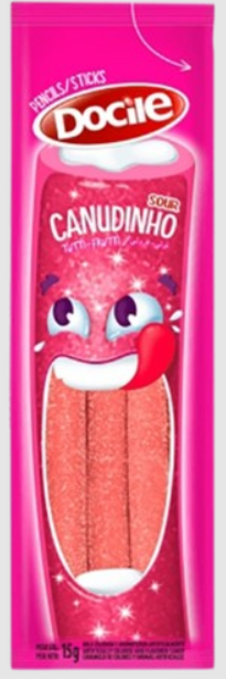 Мармеладные Палочки клубника  Docile Canudihno 15 гр (12 шт в упаковке)