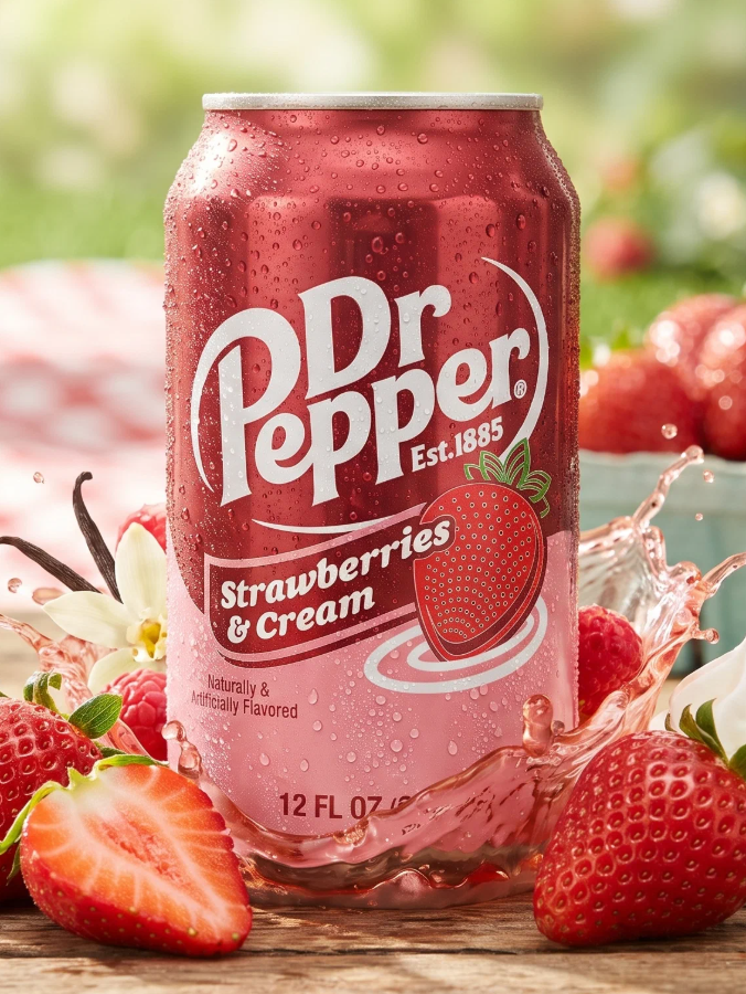 Dr.Pepper Strawberries & Cream 355ml США (12шт-упак)
