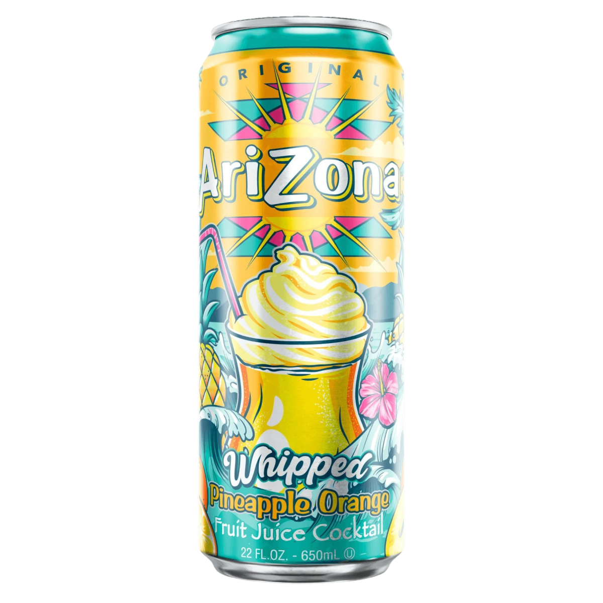 Напиток сокосодержащий AriZona Whipped Pineapple со вкусом ананасового шейка, 650 мл