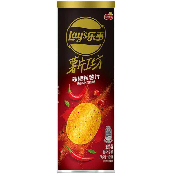 Чипсы LAY'S stax со вкусом РАКА и острого ПЕРЦА 104гр (24шт в упак) КИТАЙ