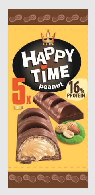 Батончик Happy Time Peanut 86 гр / Flis