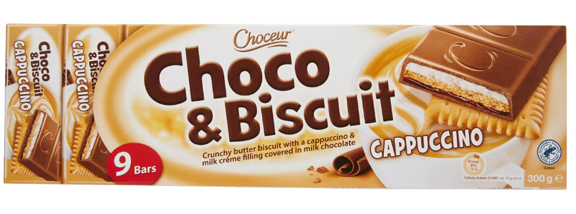 Шоколадные плитки Choco & Biscuit CAPPUCCINO 300 гр / Isaura