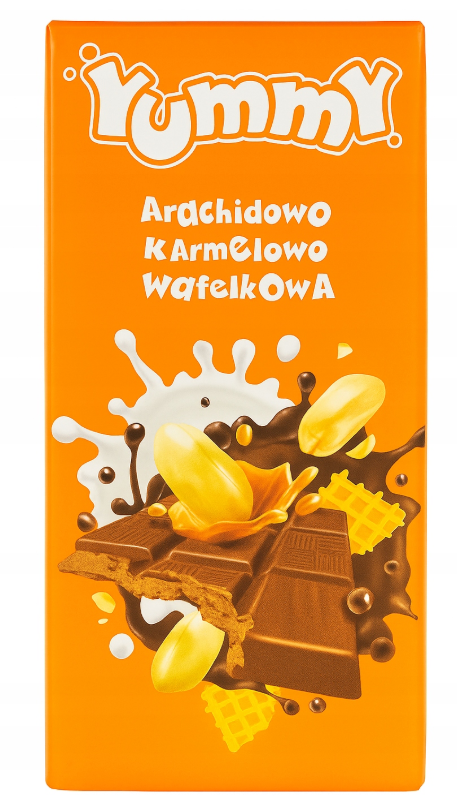 Шоколадная плитка YUMMY  Peanut Caramel Wafer 85 гр / Германия