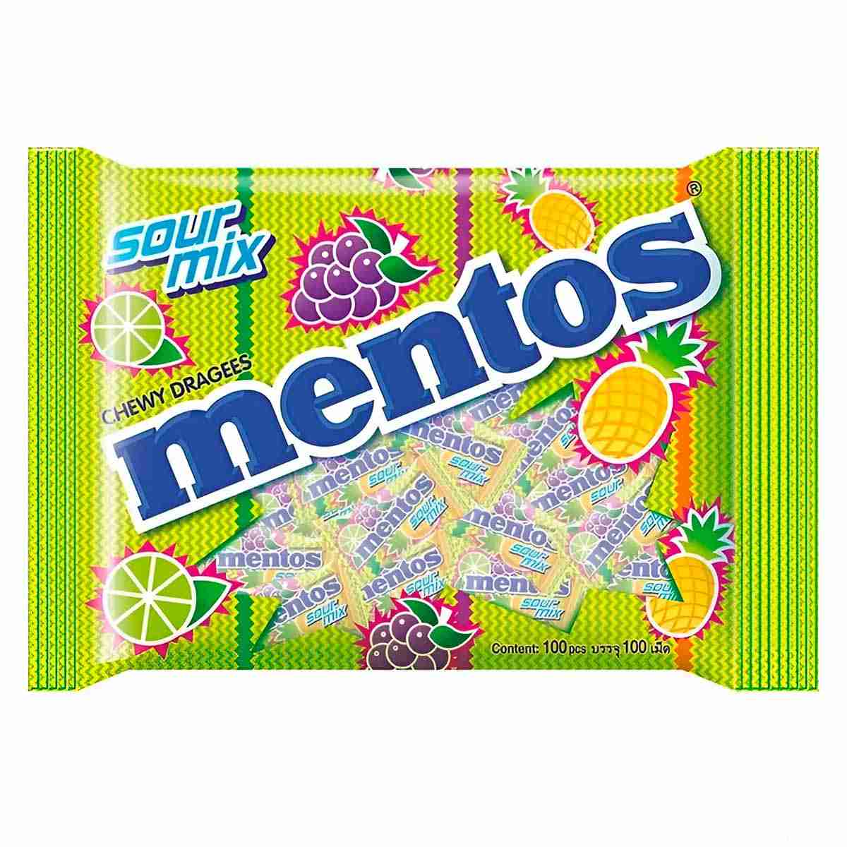 Жевательные конфеты Mentos Sour Fruit со вкусом кислых фруктов, 2,7 г