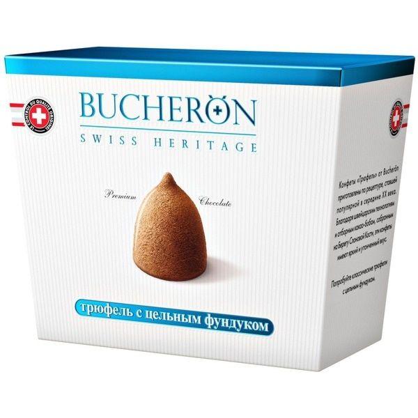Bucheron шоколадные конфеты Трюфель с цельным фундуком в картоне 175гр (6шт - упак)