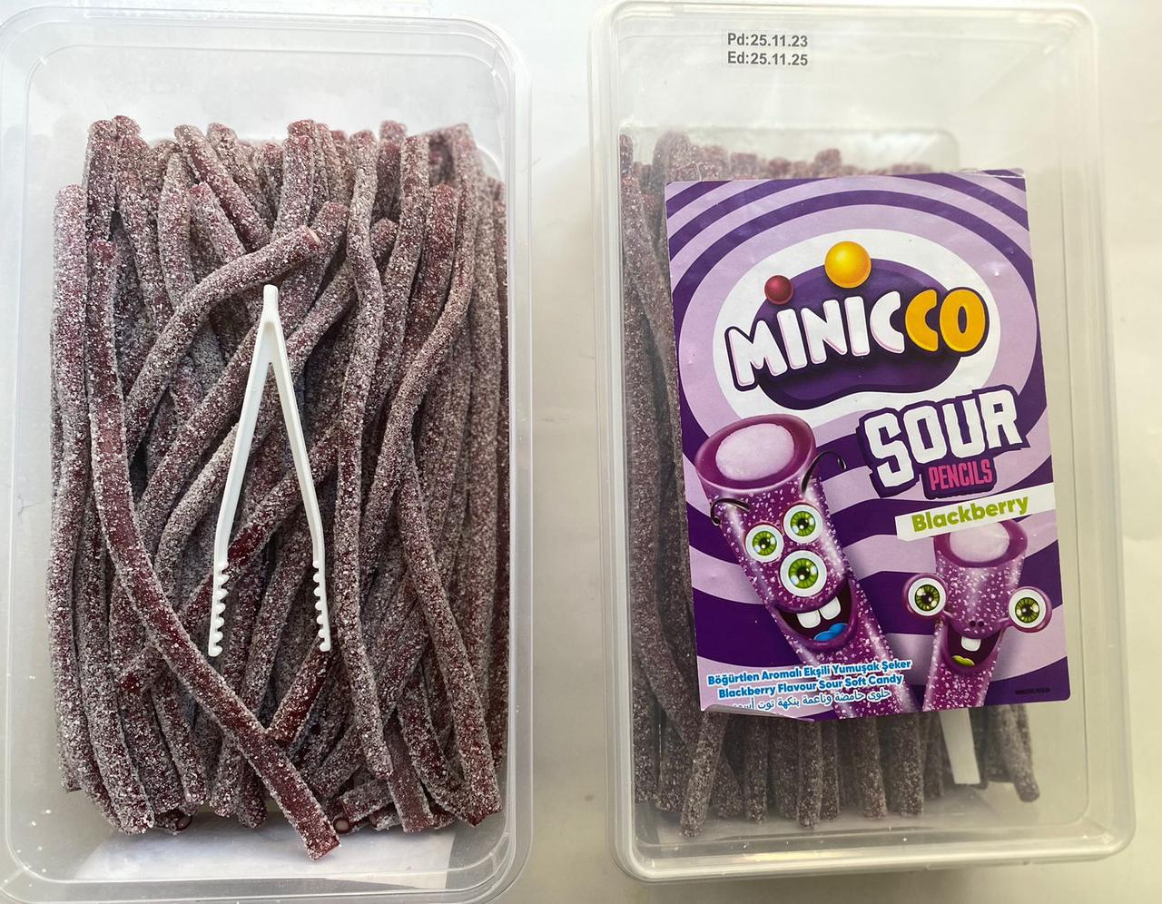 Жев.мармелад MinicCO Pencil Blackberry Кислые карандаши Черника (кислые) 0,9 кг  / Турция / HALAL