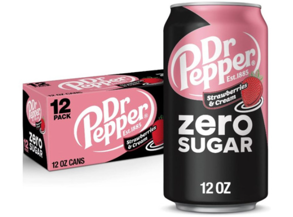 Dr.Pepper Strawberries & Cream ZERO 355ml США (12шт-упак)