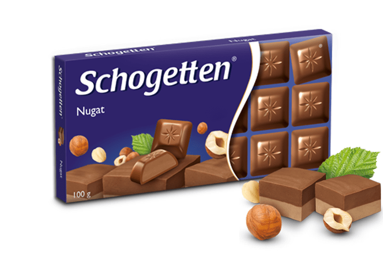 Молочный шоколад Schogetten Nugat Нуга praline noisettes 100гр (15 шт. в упаковке)