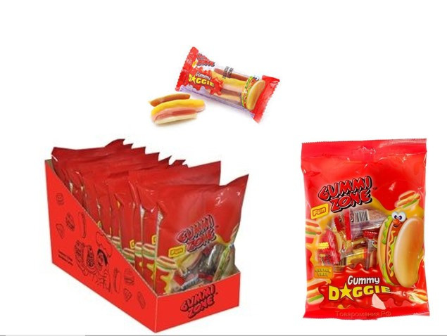 Мармелад Хот Дог Gummi Daggie 77 g /GUMMI ZONE/ (12шт-упак)