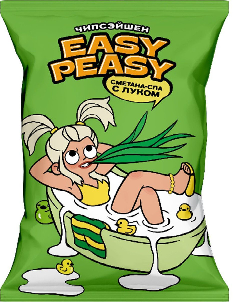 Чипсы EASY PEASY "СМЕТАНА-СПА С ЛУКОМ" 50гр (24 шт-упак) /РОССИЯ/