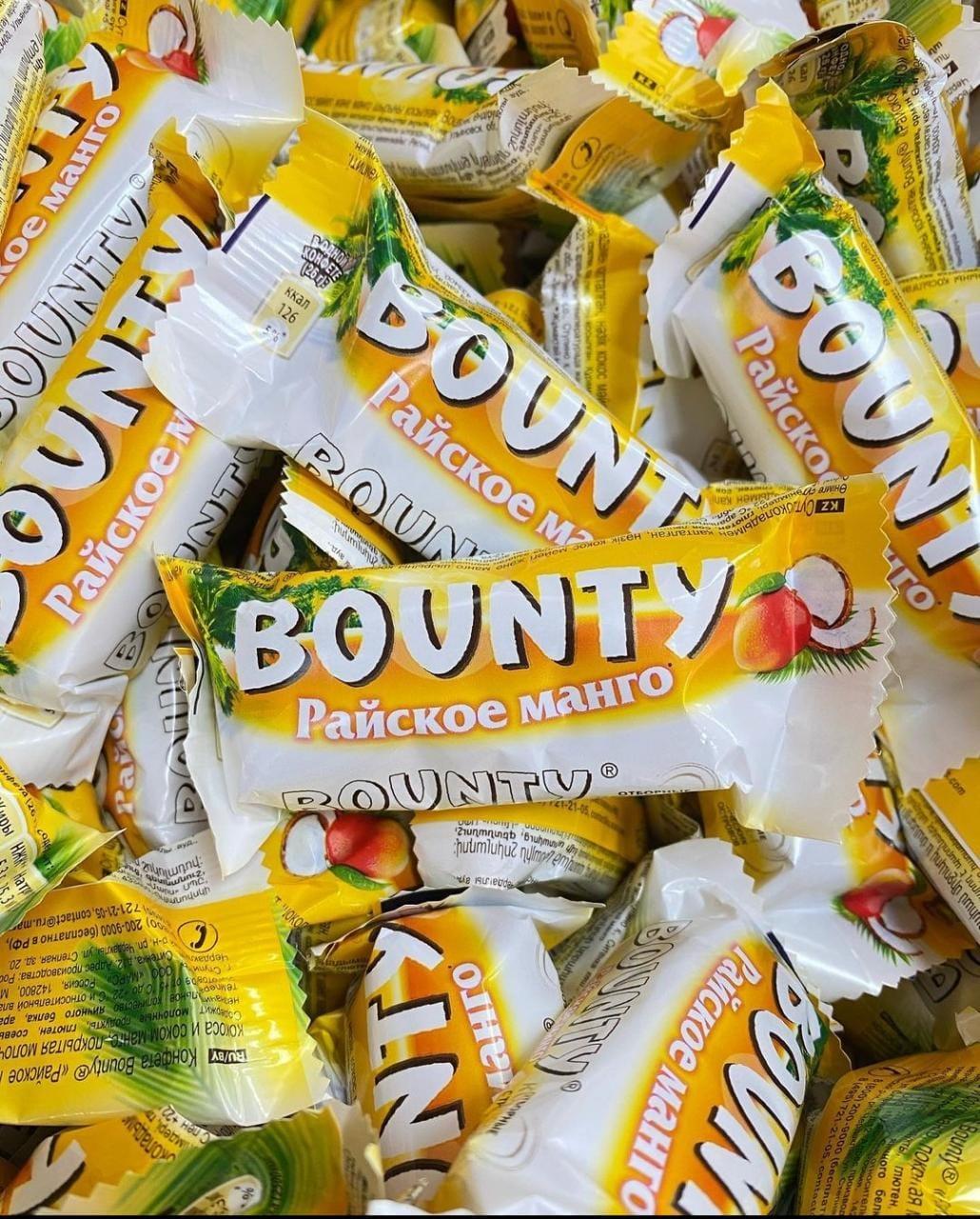 Шоколадные батончики Bounty minis (Баунти мини) "Райское манго" 1кг /на вес/