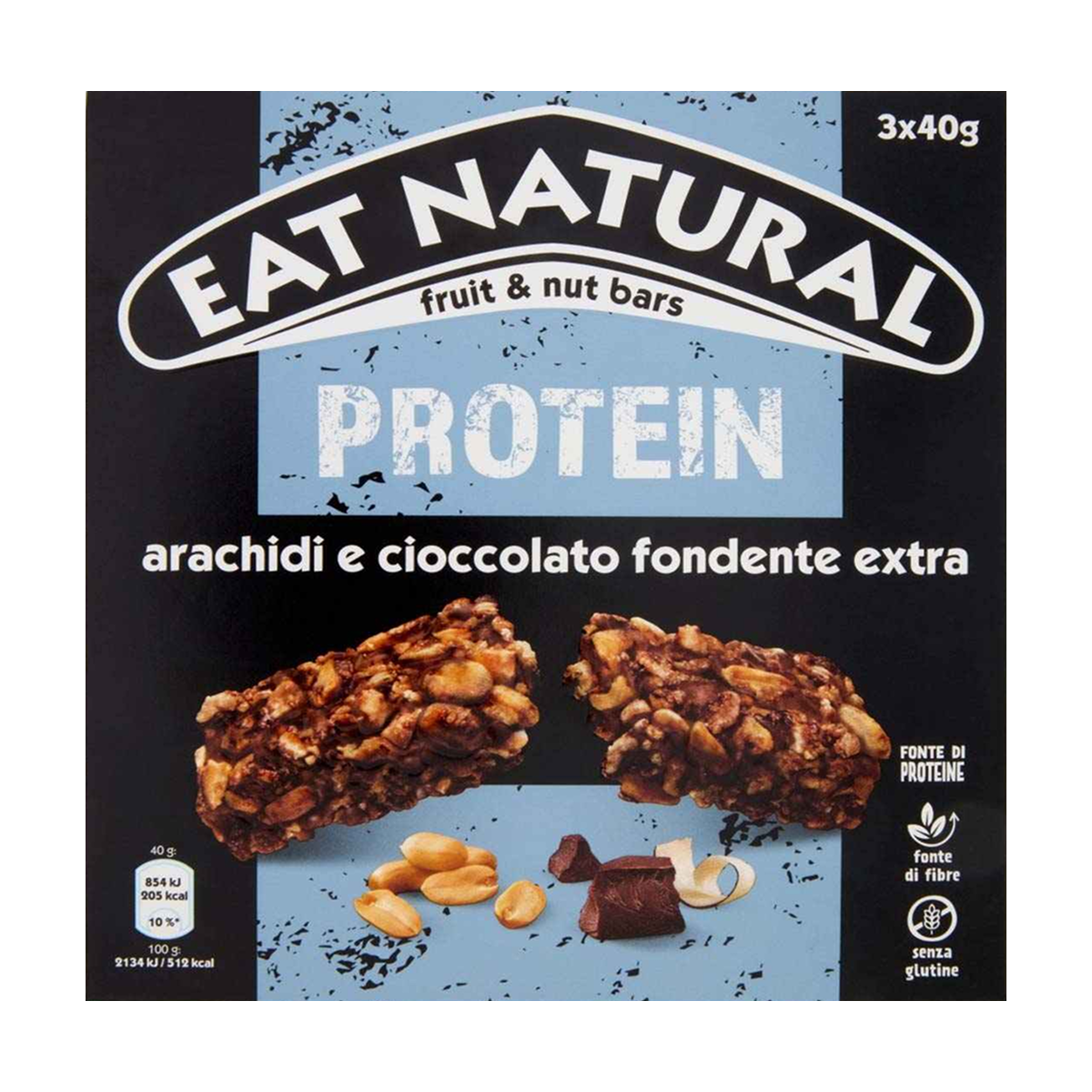 Протеиновый батончик Ferrero Eat Natural с арахисом и темным шоколадом, 120 (3х40) г