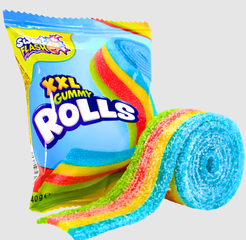 Жев.мармелад "Gummy XXL ROLLS" 40гр (24 шт-упак) /Sweet Flash/ Halal