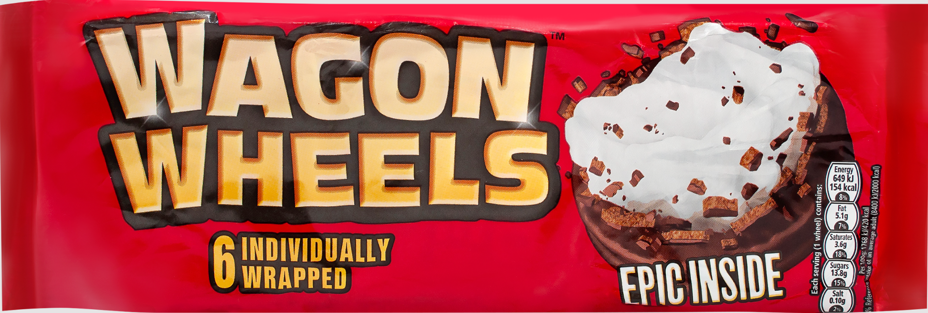 Печенье с суфле покрытое глазурью Wagon Wheels C ароматом шоколада 220 г  (16 шт в упак)
