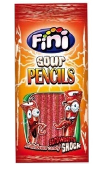 Жев.мармелад Клубничные карандаши (кислые) strawberry pencils 90гр   /FINI Испания/ (12шт-упак)
