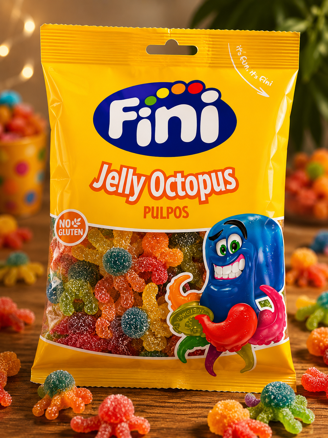 Жев.мармелад "Jelly Octopus" осьминоги в сахаре Халал 90гр   /FINI Испания/