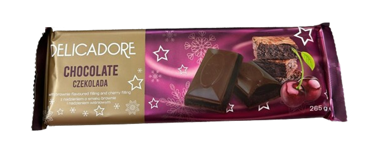 Плитка шоколада DELICADORE 265гр. ВИШНЯ