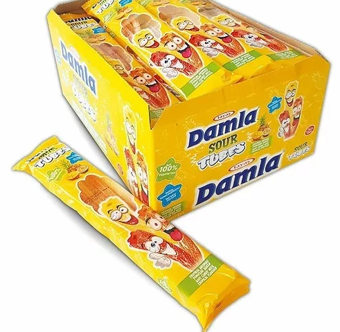 Жев.мармелад Damla sour Tubes Тропический микс 35 гр  (24 шт в упаковке)
