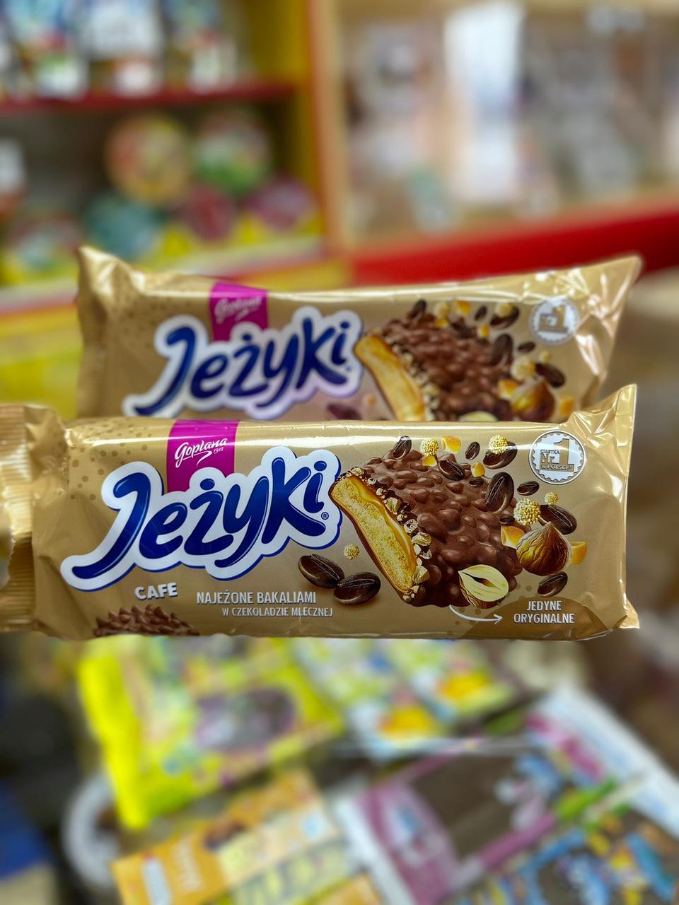 Печенье JEZYKI в шоколадной глазури КОФЕ орех 140гр /Goplana/ ПОЛЬША