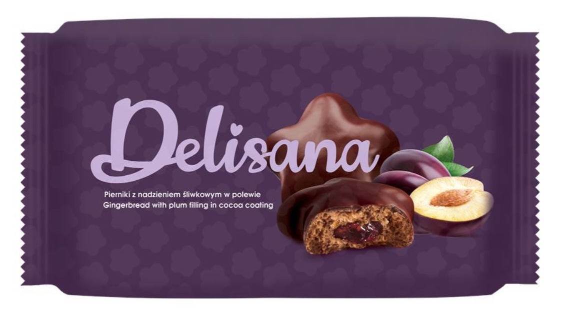 Пряники в шоколаде Delisana с Сливовой начинкой 200 гр / Польша