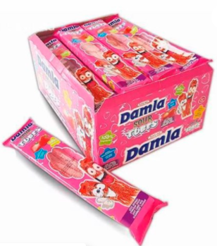 Жев.мармелад Damla sour Tubes cо вкусом Клубники 35 гр  (24 шт в упаковке)
