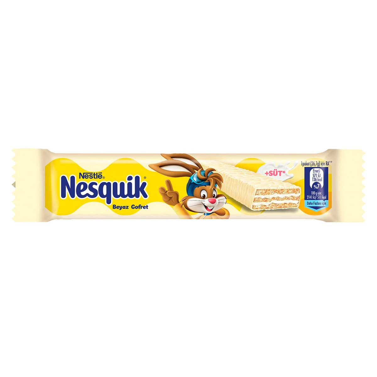 ВАФЛИ NESQUIK GOFRET WAFER В БЕЛОМ ШОКОЛАДЕ, 26,7гр (12шт в уп)