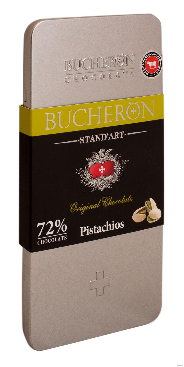 Bucheron горький шоколад с фисташками в железной упаковке 100гр (10шт - упак)