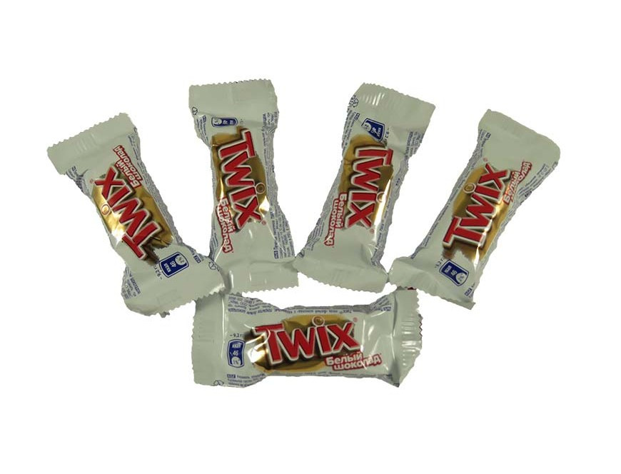 Шоколадные батончики Twix minis белый шоколад (Твикс мини) 1кг