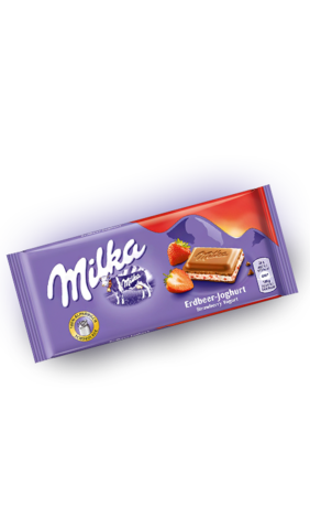 Молочный шоколад Milka Strawberry & Yoghurt (С клубным йогуртом) 100г Европа