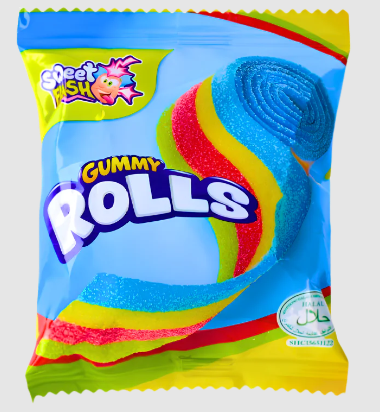 Жев.мармелад "Gummy ROLLS" 20гр (24 шт-упак) /Sweet Flash/ Halal