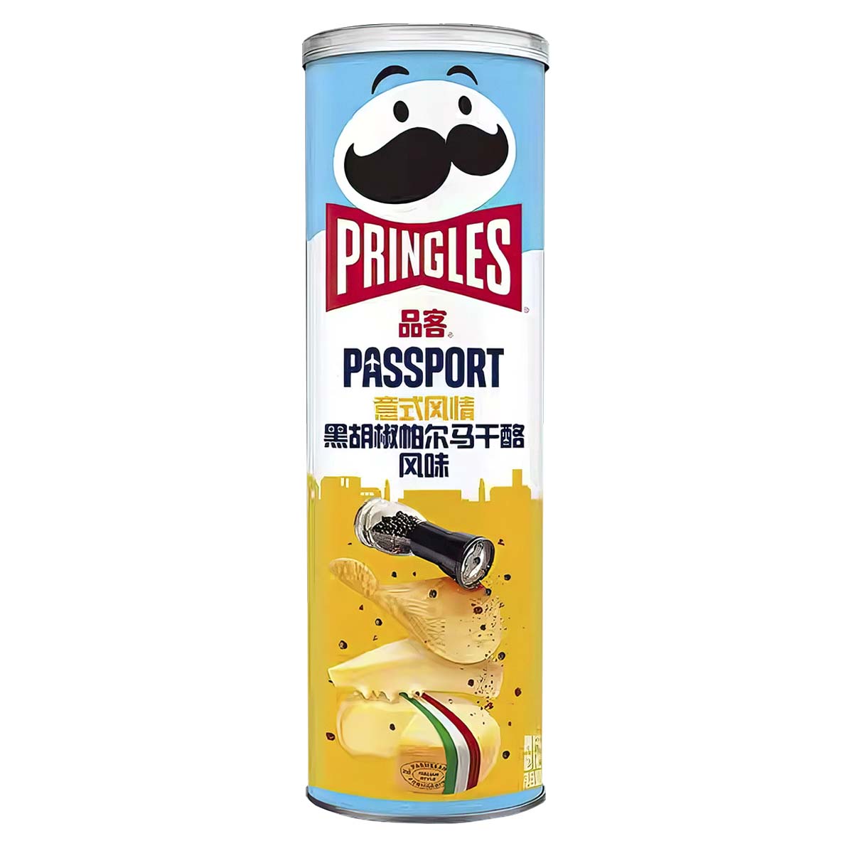 Картофельные чипсы Pringles Passport Italian Style Black Pepper & Parmesan Flavour, со вкусом чёрног